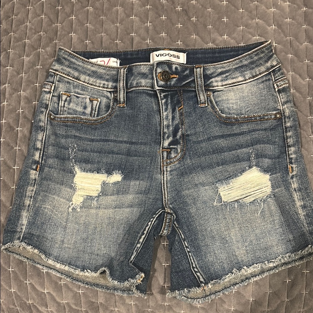 Vigoss Blue Distressed Jean Shorts